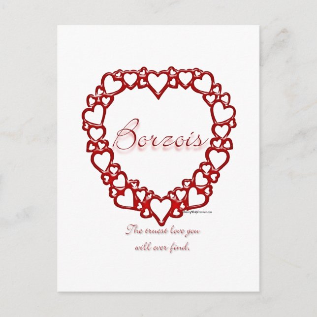 Borzoi sann kärlek vykort (Framsida)
