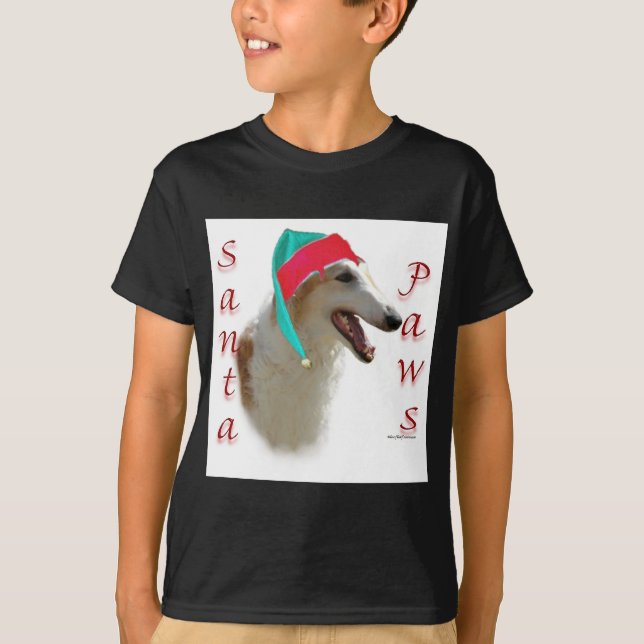 Borzoi Santa Tassar T-shirt (Framsida)