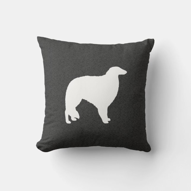 Borzoi Silhouette Kudde (Framsida)