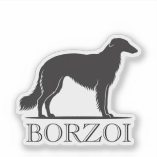 Borzoi Siluett Klistermärken