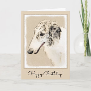 Borzoi (Silver Brindle) målar originalbild Kort