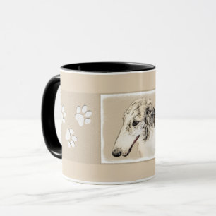 Borzoi (Silver Brindle) målar originalbild Mugg