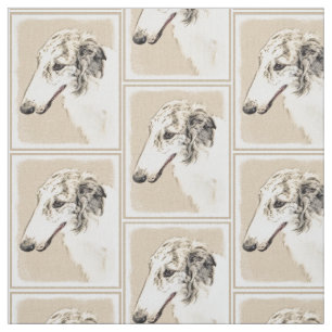 Borzoi (Silver Brindle) målar originalbild Tyg