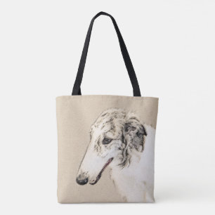 Borzoi (Silver Brindle) målar originalbild Tygkasse