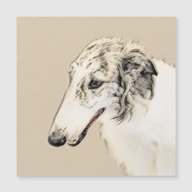 Borzoi (Silver Brindle) målar originalbilder av Hu (Framsida)