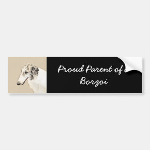 Borzoi (Silver Brindle) målar originalbilder av Hu Bildekal