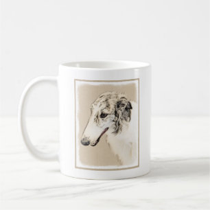 Borzoi (Silver Brindle) målar originalbilder av Hu Kaffemugg