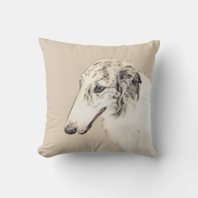 Borzoi (Silver Brindle) målar originalbilder av Hu Kudde (Framsida)