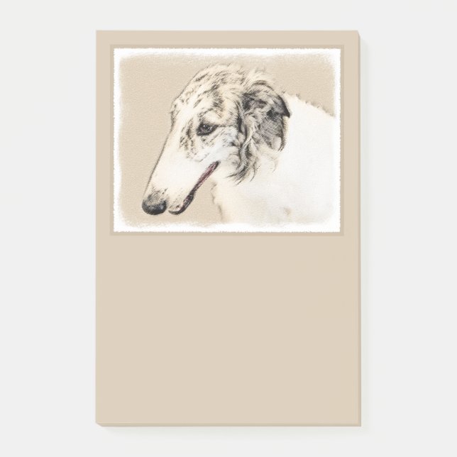 Borzoi (Silver Brindle) målar originalbilder av Hu Post-it Block (Framsida)