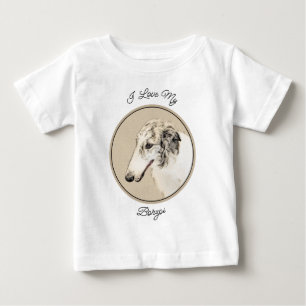 Borzoi (Silver Brindle) målar originalbilder av Hu T Shirt