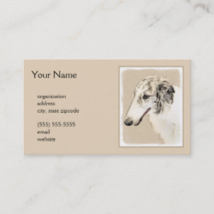 Borzoi (Silver Brindle) målar originalbilder av Hu Visitkort