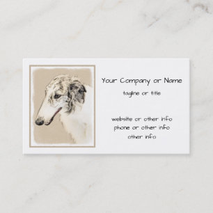 Borzoi (Silver Brindle) målar originalbilder av Hu Visitkort