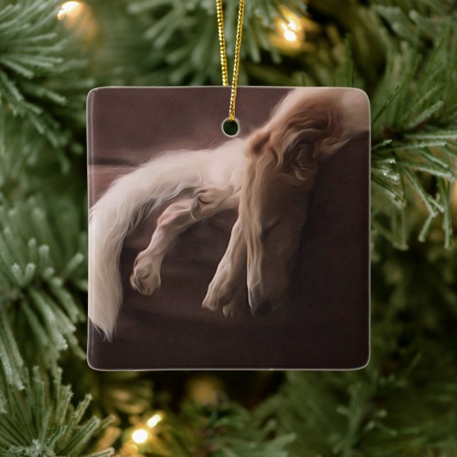 Borzoi Slumber jul Ornament (Träd)