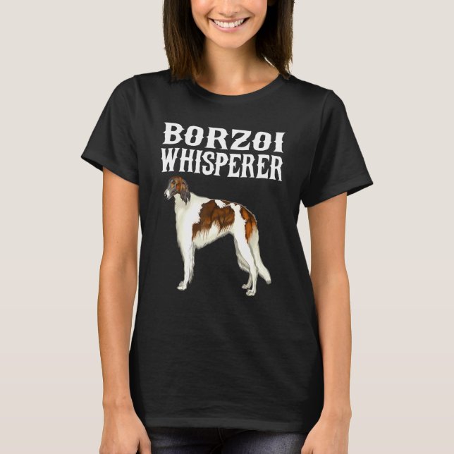 Borzoi viskarhund t shirt (Framsida)