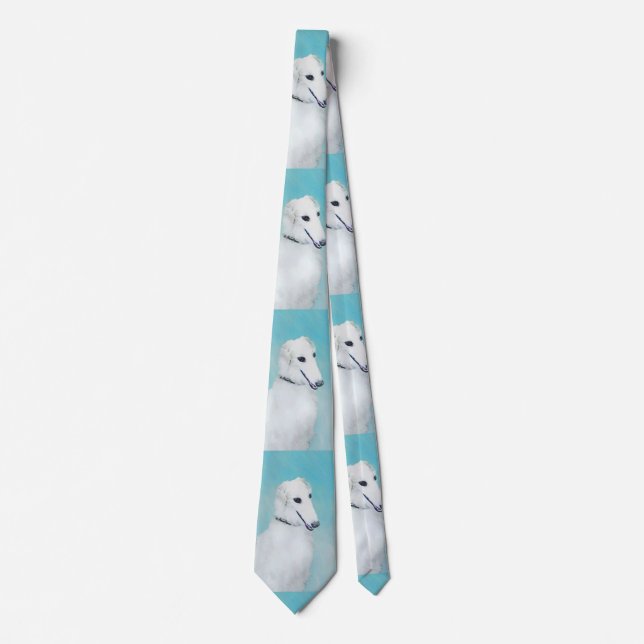 Borzoi (vit) - Cute Original Hund Art Slips (Framsida)