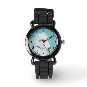 Borzoi (vit) målning - Cute Original Hund Art Armbandsur