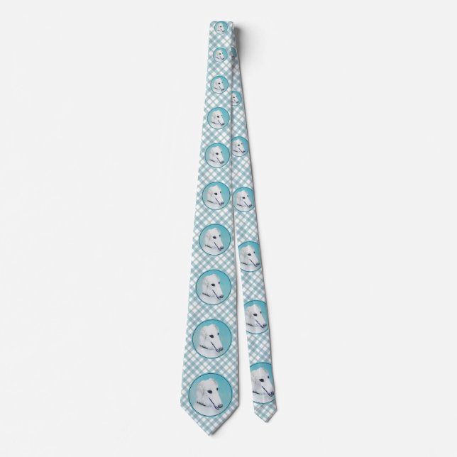 Borzoi (vit) målning - Cute Original Hund Art Slips (Framsida)
