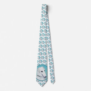 Borzoi (vit) målning - Cute Original Hund Art Slips