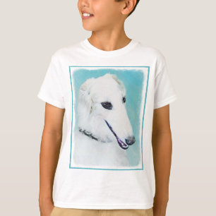 Borzoi (vit) målning - Cute Original Hund Art T Shirt