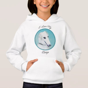 Borzoi (vit) målning - Cute Original Hund Art T Shirt