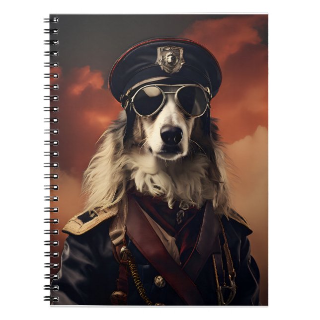 Borzoi WWI Vintage Flygare Anteckningsbok (Framsidan)