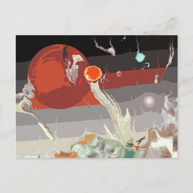 Borzois springer i Fantastiskt liggande Vykort (Framsida)