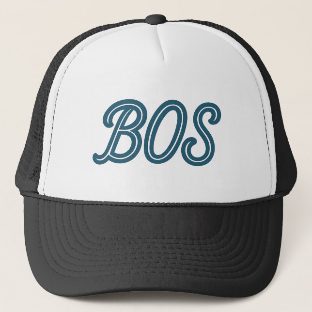 BOS Boston Airport Code - Retro Travel & Aviation Keps (Framsida)