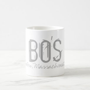 BOS Boston Airport Typografi Kaffemugg