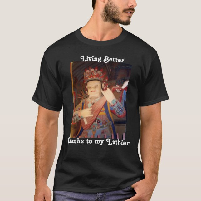 Bosatt bättre tack Luthier Tee (Framsida)