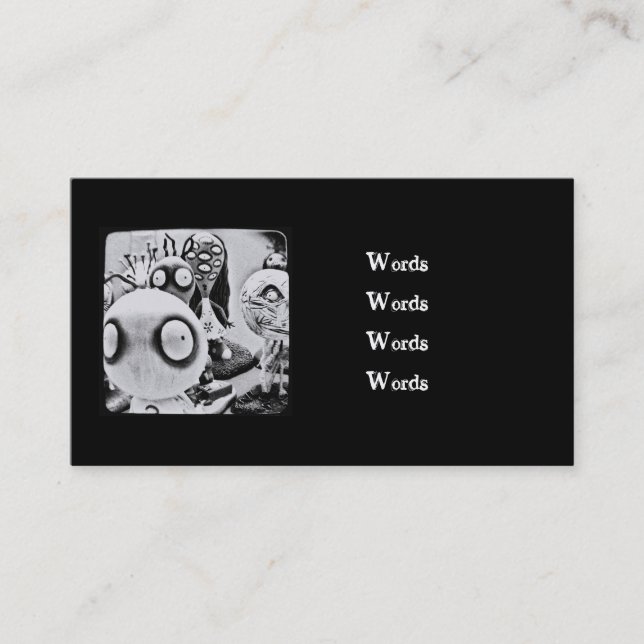 Bosatt död leksakvisitkort visitkort (Framsida)