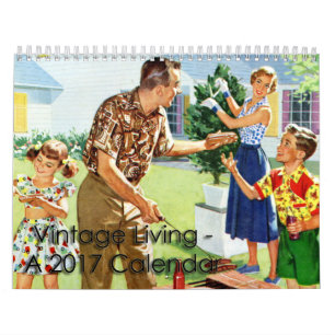 Bosatt kalender 2017 för vintage