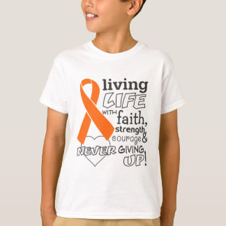Bosatt liv för Leukemia med tro Tee Shirt