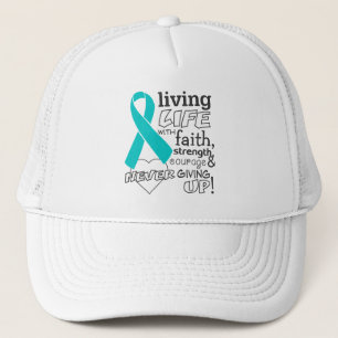 Bosatt liv för Ovarian cancer med tro Truckerkeps