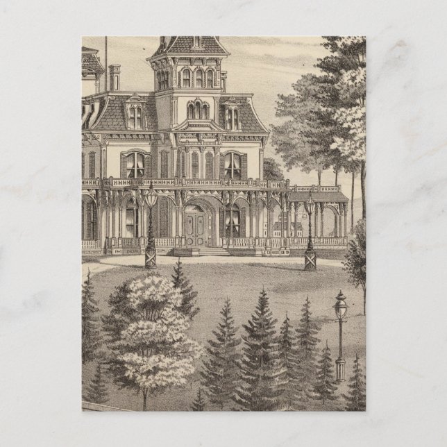 Bosättning för general HH Baxter i Rutland Vermont Vykort (Framsida)