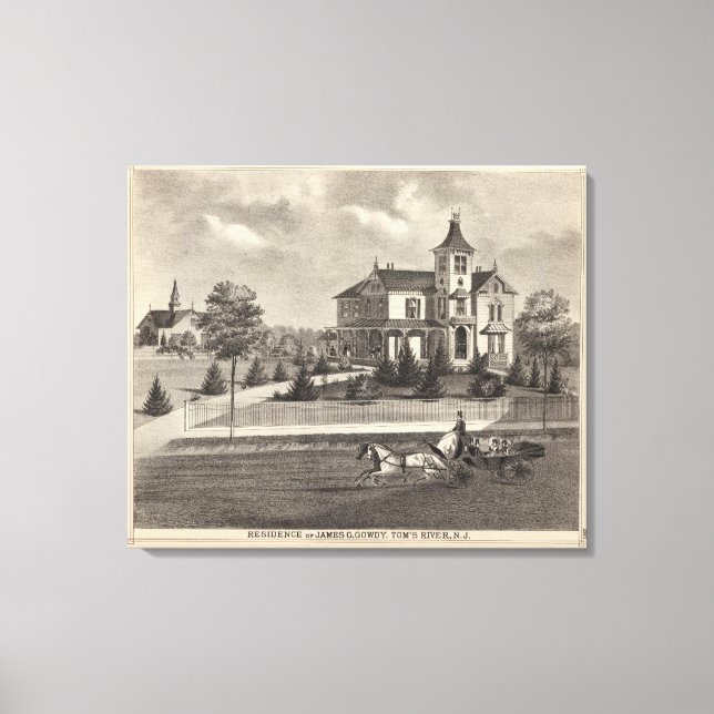 Bosättning för James G Gowdy, Toms River, NJ Canvastryck (Framsida)