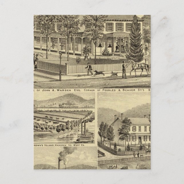 Bosättning för John A Warden Sewickley Vykort (Framsida)