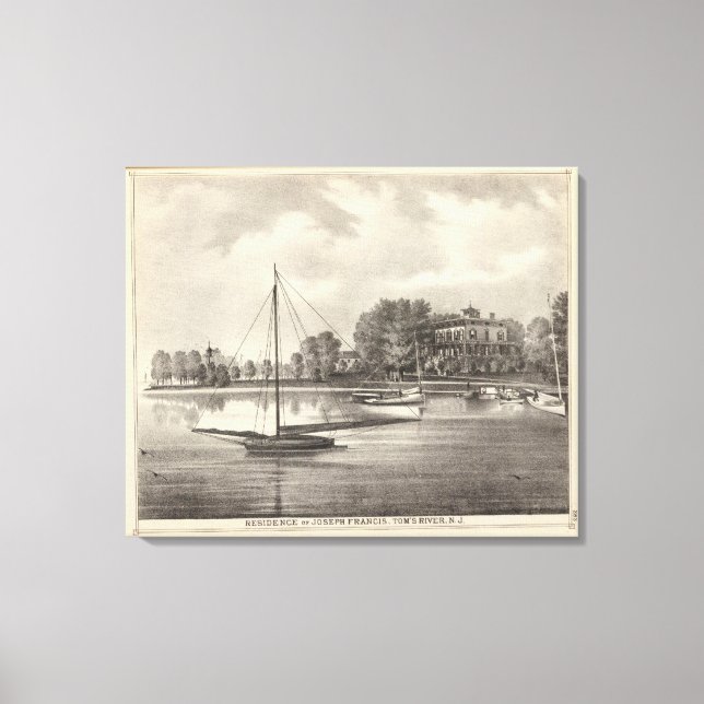 Bosättning för Joseph Francis, Toms flod, NJ Canvastryck (Framsida)