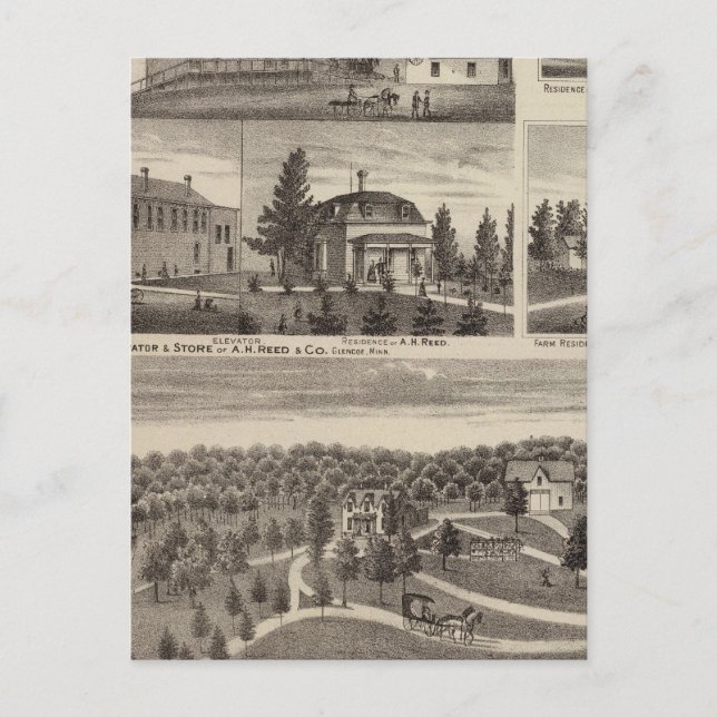 Bosättning i Hutchinson, Minnesota Vykort (Framsida)