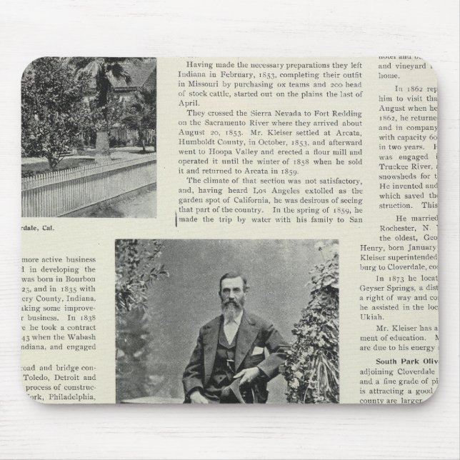 Bosättning och bosättning i Kalifornien Musmatta (Framsidan)