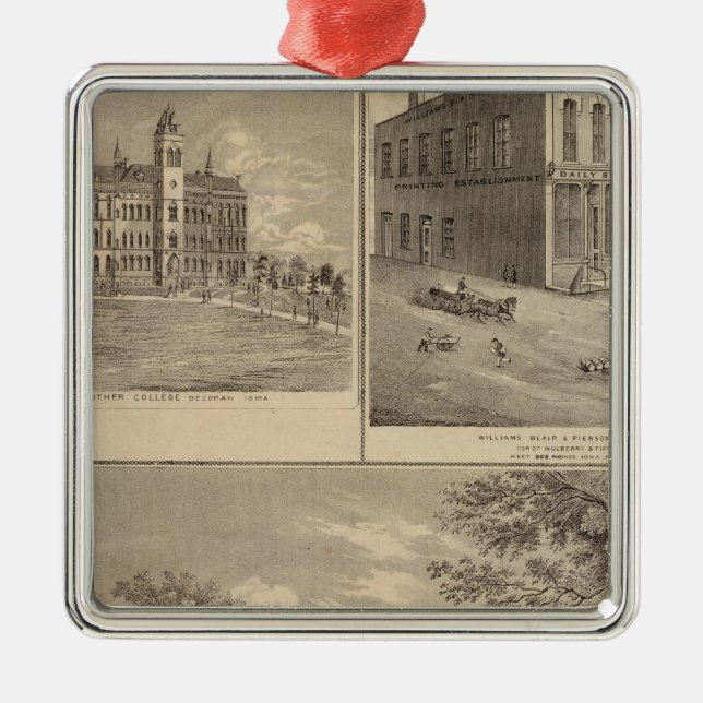 Bosättning, Väster Liberty College Julgransprydnad Metall (Framsidan)