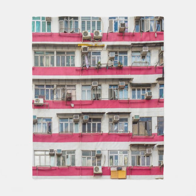 BOSÄTTNINGSHUS I HONGKONG FLEECEFILT (Framsidan)