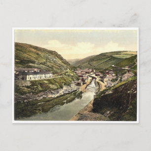 Boscastle, dalen, Cornwall, England vintage P Vykort