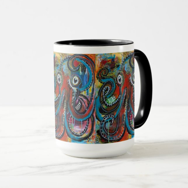 "Bosco, en Basquiatopus" 11 oz Kaffe/Te-mugg Mugg (Framsida höger)