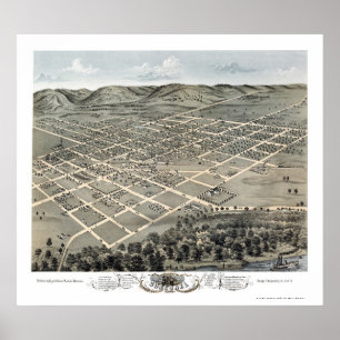 Boscobel panorama- karta för WI - 1869 Poster