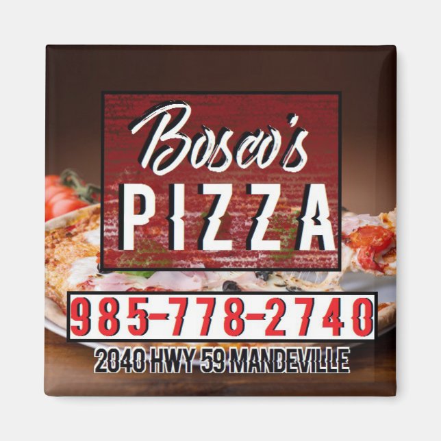 Boscos Square Magnet Pizza (Framsidan)