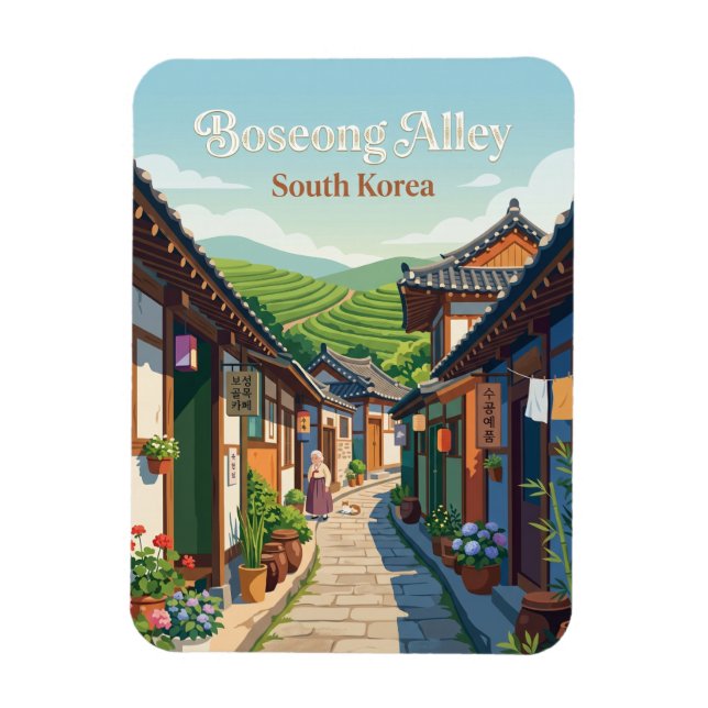 Boseong Alley, Boseong Sydkorea Magnet (Vertikal)