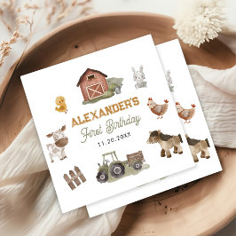 Boskap 1:a födelsedag Party Pappersservett