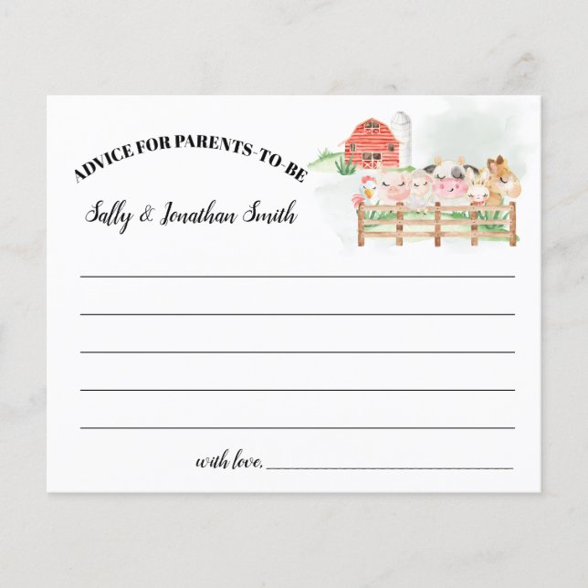 Boskap Advice for Parents to be card Flygblad (Framsidan)