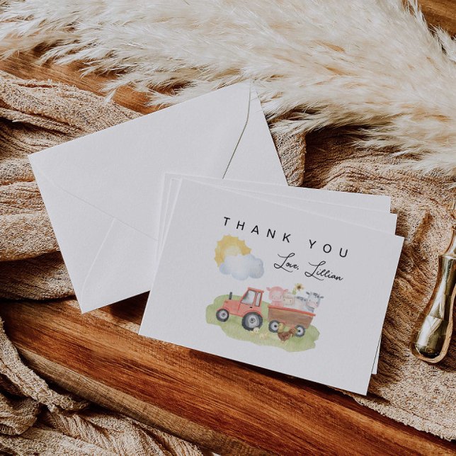 Boskap Baby Shower eller Birthday Tack Kort (Skapare uppladdad)