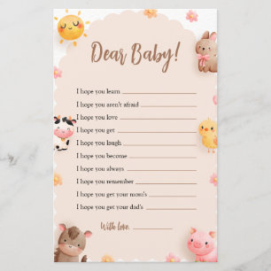 Boskap Baby Shower-matchen Bäste Baby Önskemål